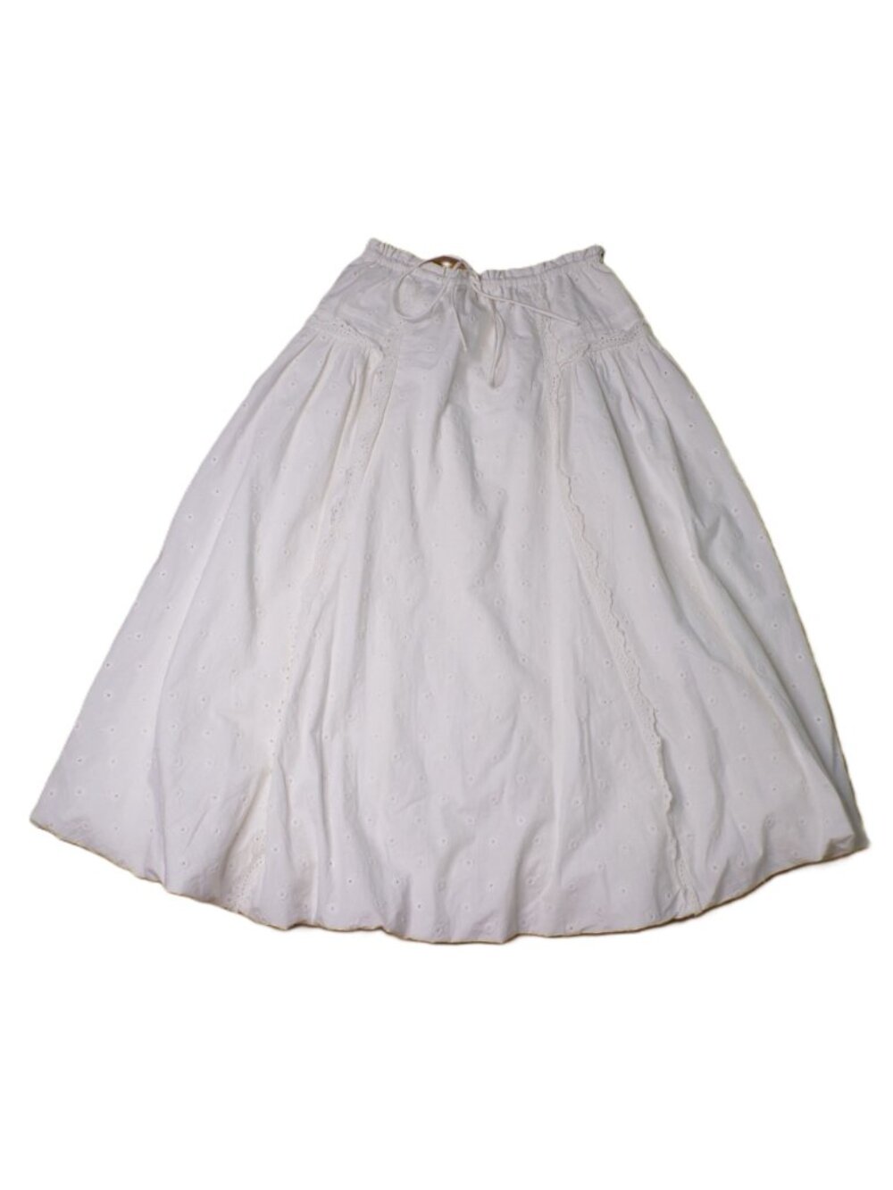 DAMSON MADDER Eyelet Puff Midi Skirt Cotton White 12 - Picture 5 of 9